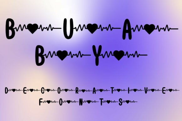 Buaby: A Creative Font with EKG Heartbeat Style